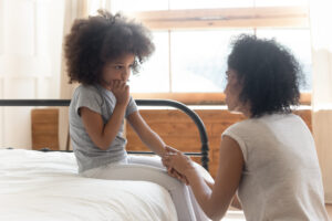 A Mom Talking to a Child About Domestic Abuse